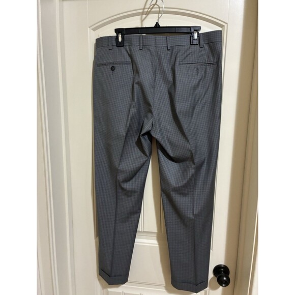 Ralph Ralph Lauren 36x29 Gray Check Pleated Cuffed Mens Dress Pants - Picture 2 of 2